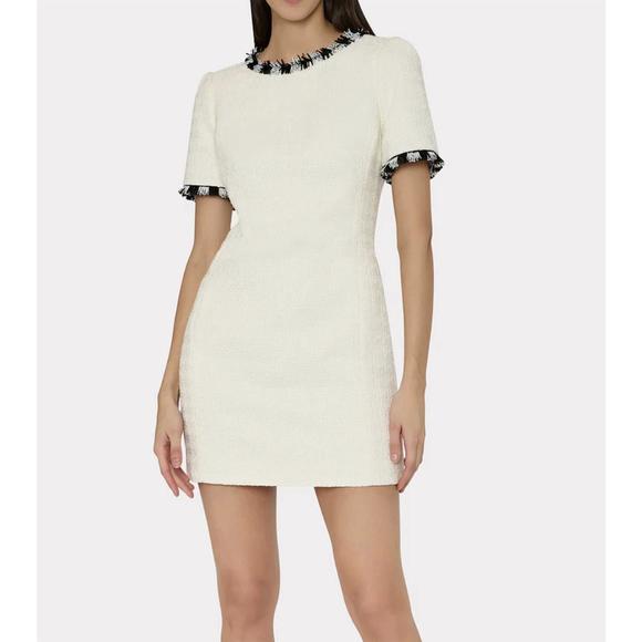 NEW MILLY hyannis beaded fringe dress in ecru - Picture 1 of 3